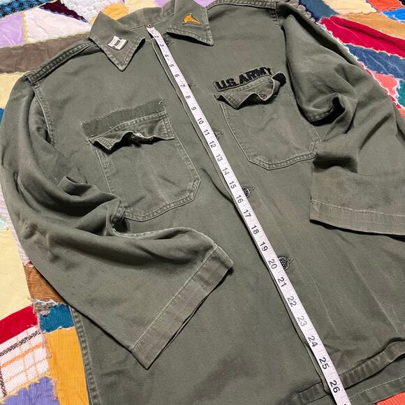 Vintage U.S. Army Military OG-107 Button Up Long Sleeve Medium - Picture 5 of 5